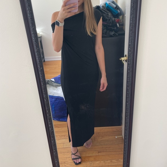 Enza Costa Exposed Shoulder Maxi Dress in Black Size XS - Picture 7 of 9